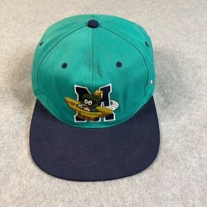 Vintage 1993 Marvin the Martian Snapback Hat Fresh Caps Teal Navy Looney Tunes